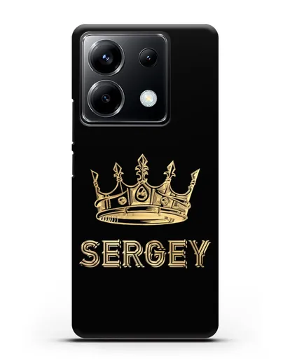 Именной чехол с короной и надписью с золотым рисунком силиконовый для Xiaomi Poco X6