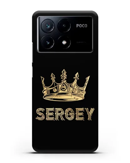 Именной чехол с короной и надписью с золотым рисунком силиконовый для Xiaomi Poco X6 Pro