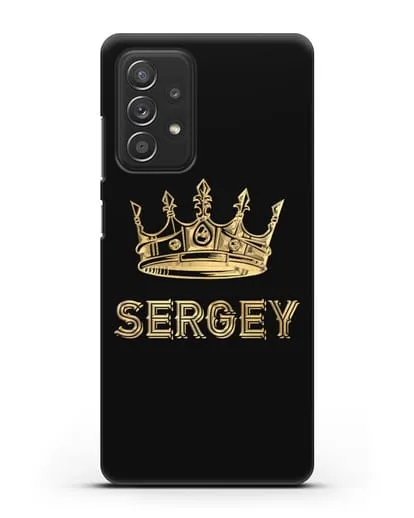 Именной чехол с короной и надписью с золотым рисунком силиконовый для Samsung Galaxy A53