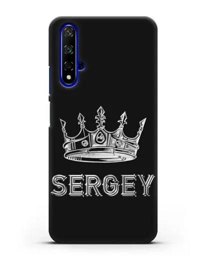 Именной чехол с короной и надписью с серебряным рисунком силиконовый для Honor 20