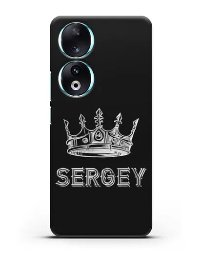 Именной чехол с короной и надписью с серебряным рисунком силиконовый для Honor 90