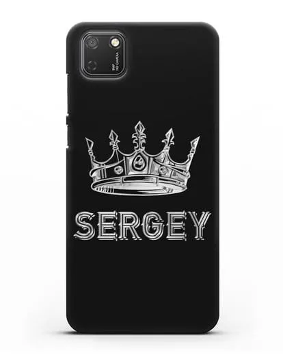 Именной чехол с короной и надписью с серебряным рисунком силиконовый для Honor 9S