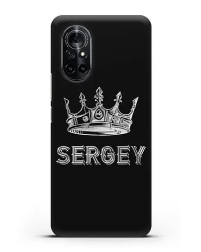 Именной чехол с короной и надписью с серебряным рисунком силиконовый для Huawei Nova 8