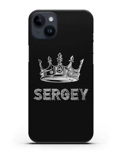 Именной чехол с короной и надписью с серебряным рисунком силиконовый для iPhone 14 Plus
