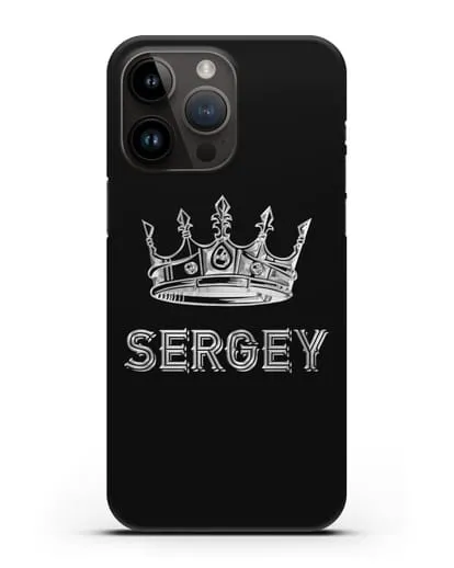 Именной чехол с короной и надписью с серебряным рисунком силиконовый для iPhone 14 Pro Max