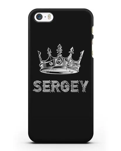 Именной чехол с короной и надписью с серебряным рисунком силиконовый для iPhone 5/5s/SE