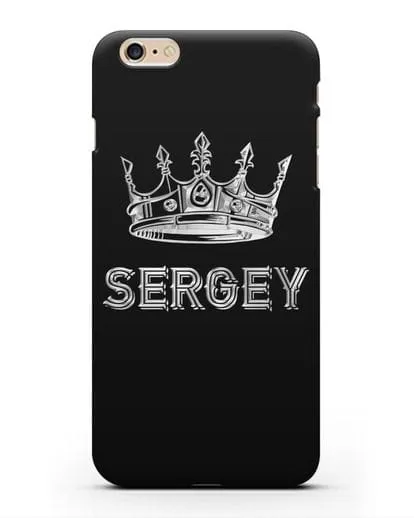 Именной чехол с короной и надписью с серебряным рисунком силиконовый для iPhone 6s Plus
