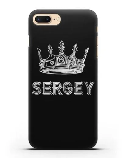 Именной чехол с короной и надписью с серебряным рисунком силиконовый для iPhone 8 Plus