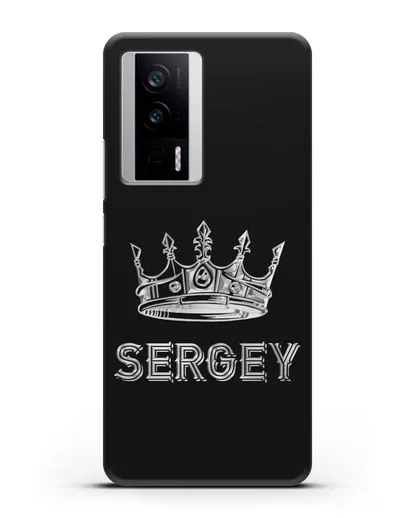 Именной чехол с короной и надписью с серебряным рисунком силиконовый для Xiaomi Poco F5 Pro