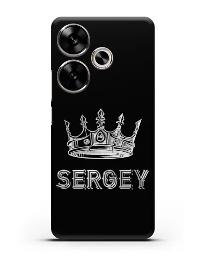 Именной чехол с короной и надписью с серебряным рисунком силиконовый для Xiaomi Poco F6