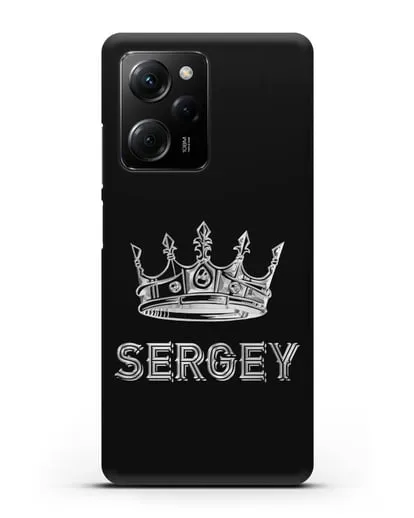Именной чехол с короной и надписью с серебряным рисунком силиконовый для Xiaomi Poco X5 Pro