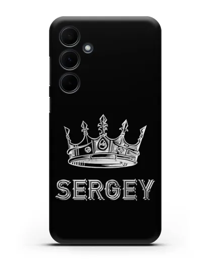Именной чехол с короной и надписью с серебряным рисунком силиконовый для Samsung Galaxy A55 [SM-A556]