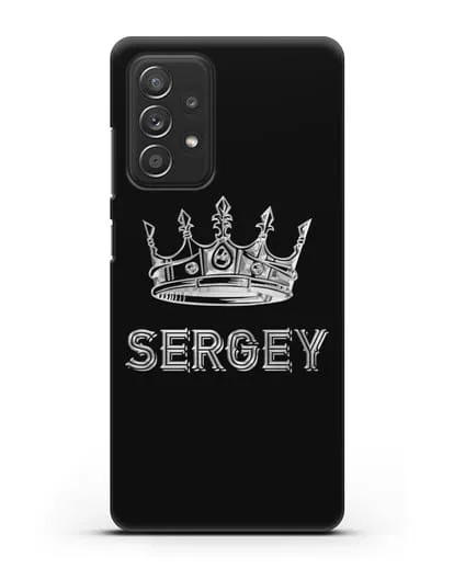 Именной чехол с короной и надписью с серебряным рисунком силиконовый для Samsung Galaxy A53