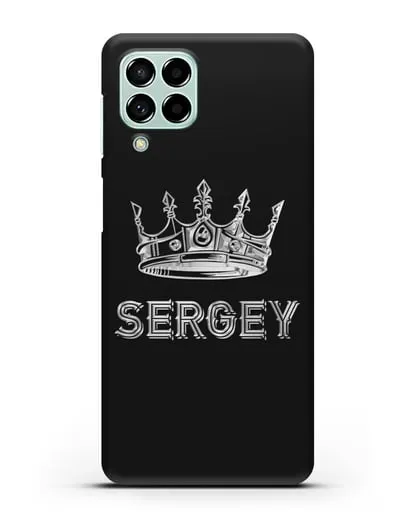 Именной чехол с короной и надписью с серебряным рисунком силиконовый для Samsung Galaxy M53 [SM-M536]