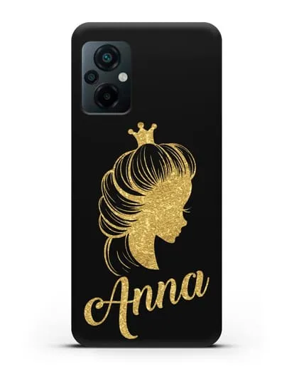 Именной чехол Принцесса с короной с золотым рисунком силиконовый для Xiaomi Poco M5