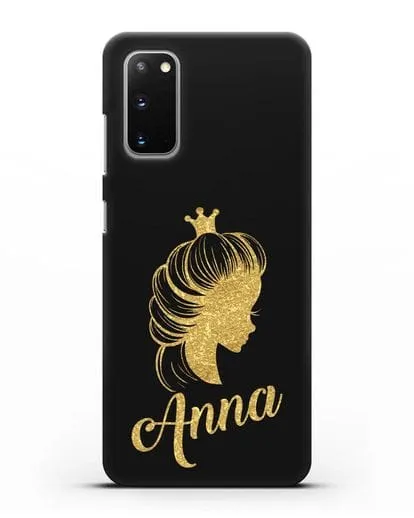 Именной чехол Принцесса с короной с золотым рисунком силиконовый для Samsung Galaxy S20 [SM-G980F]
