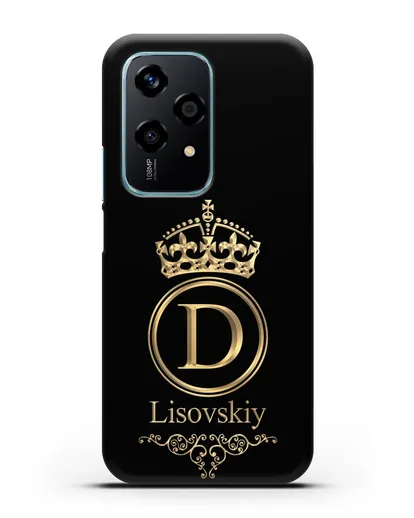 Именной чехол с монограммой, короной и вензелями с золотым рисунком силиконовый для Honor 200 Lite