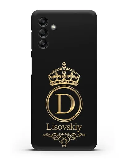 Именной чехол с монограммой, короной и вензелями с золотым рисунком силиконовый для Samsung Galaxy A04s [SM-A047]
