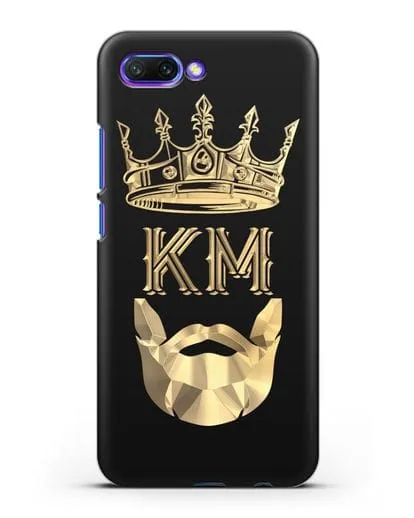 Чехол с короной и инициалами для мужчины с золотым рисунком силиконовый для Honor 10
