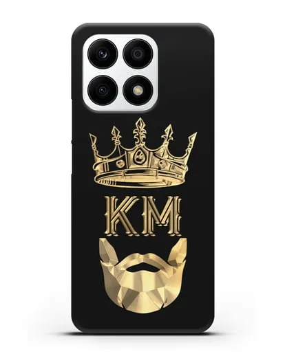 Чехол с короной и инициалами для мужчины с золотым рисунком силиконовый для Honor X8a