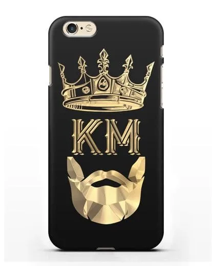 Чехол с короной и инициалами для мужчины с золотым рисунком силиконовый для iPhone 6s