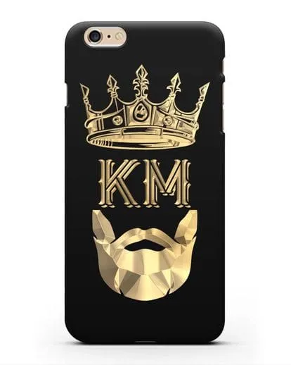 Чехол с короной и инициалами для мужчины с золотым рисунком силиконовый для iPhone 6s Plus