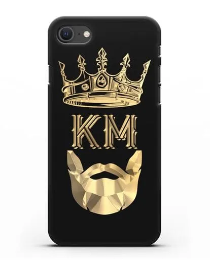 Чехол с короной и инициалами для мужчины с золотым рисунком силиконовый для iPhone SE 2020