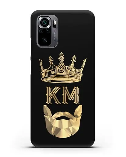 Чехол с короной и инициалами для мужчины с золотым рисунком силиконовый для Xiaomi Poco M5s