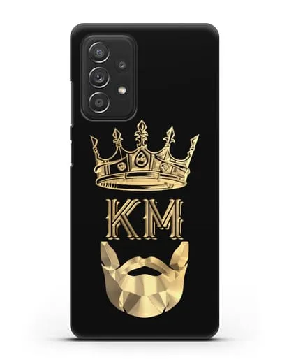 Чехол с короной и инициалами для мужчины с золотым рисунком силиконовый для Samsung Galaxy A53