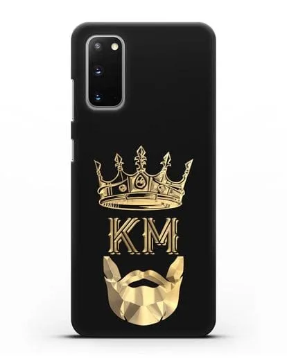 Чехол с короной и инициалами для мужчины с золотым рисунком силиконовый для Samsung Galaxy S20 [SM-G980F]