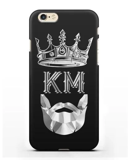 Чехол с короной и инициалами для мужчины с серебряным рисунком силиконовый для iPhone 6s