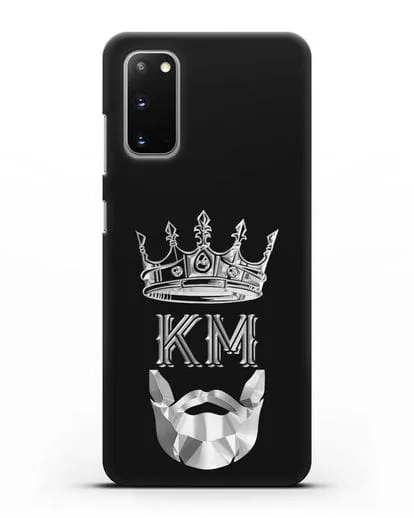 Чехол с короной и инициалами для мужчины с серебряным рисунком силиконовый для Samsung Galaxy S20 [SM-G980F]