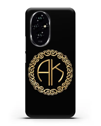 Именной чехол с монограммой с золотым рисунком силиконовый для Honor 200