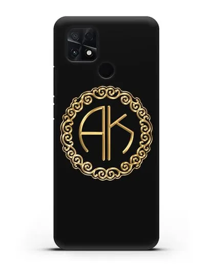 Именной чехол с монограммой с золотым рисунком силиконовый для Xiaomi Poco C40