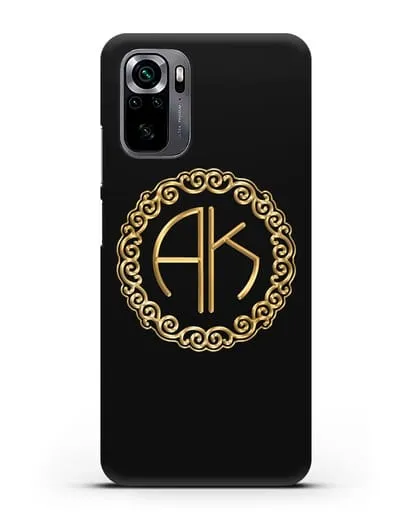 Именной чехол с монограммой с золотым рисунком силиконовый для Xiaomi Poco M5s