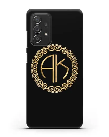 Именной чехол с монограммой с золотым рисунком силиконовый для Samsung Galaxy A53