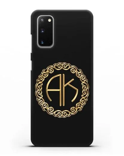 Именной чехол с монограммой с золотым рисунком силиконовый для Samsung Galaxy S20 [SM-G980F]