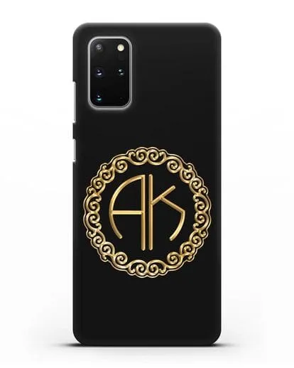 Именной чехол с монограммой с золотым рисунком силиконовый для Samsung Galaxy S20 Plus [SM-G985F]