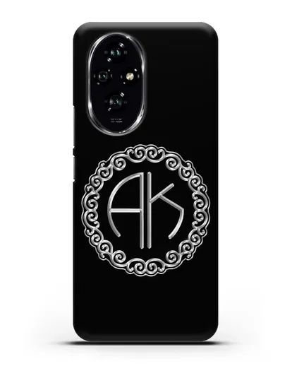 Именной чехол с монограммой с серебряным рисунком силиконовый для Honor 200