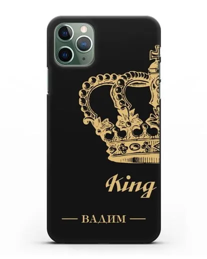 Именной чехол с короной парный мужской с фамилией и надписью King силиконовый для iPhone 11 Pro