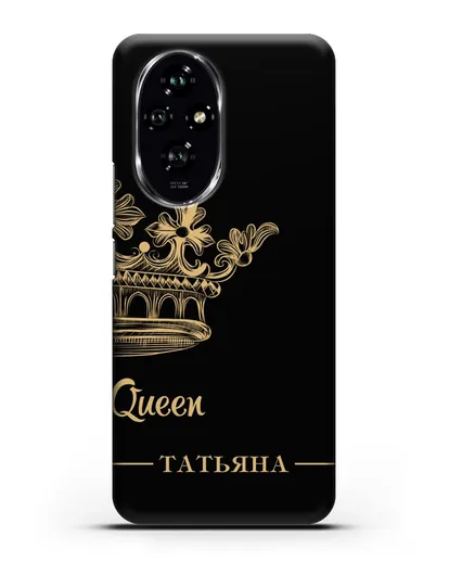 Именной чехол с короной парный женский с фамилией и надписью Queen силиконовый для Honor 200