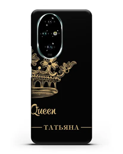 Именной чехол с короной парный женский с фамилией и надписью Queen силиконовый для Honor 200 Pro