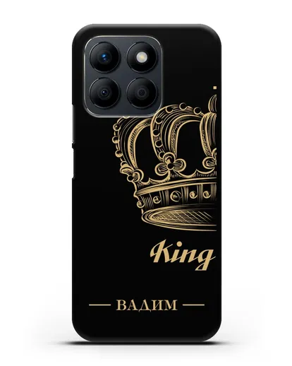 Именной чехол с именем и короной с золотым рисунком и надписью King силиконовый для Honor X8b