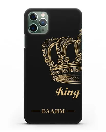 Именной чехол с именем и короной с золотым рисунком и надписью King силиконовый для iPhone 11 Pro Max