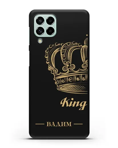 Именной чехол с именем и короной с золотым рисунком и надписью King силиконовый для Samsung Galaxy M53 [SM-M536]