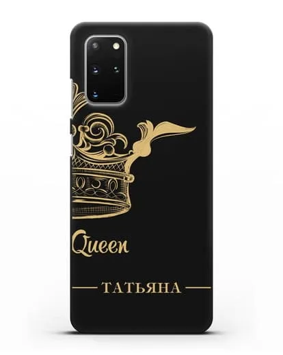 Именной чехол с именем и короной с золотым рисунком и надписью Queen силиконовый для Samsung Galaxy S20 Plus [SM-G985F]