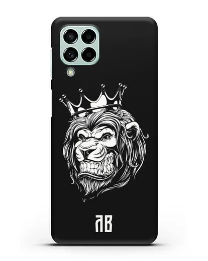 Чехол Лев с короной с инициалами, фамилией силиконовый для Samsung Galaxy M53 [SM-M536]