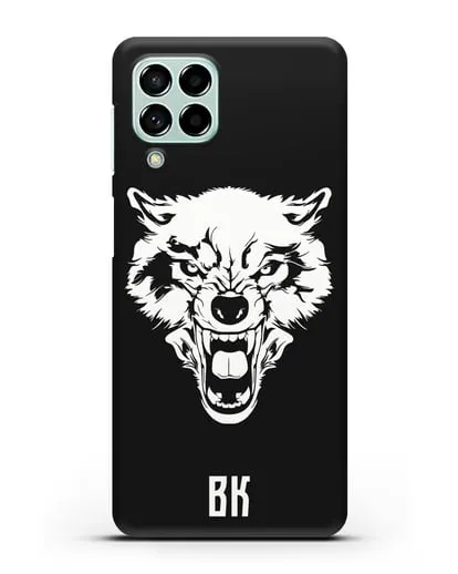Чехол Волк с короной с инициалами, фамилией силиконовый для Samsung Galaxy M53 [SM-M536]