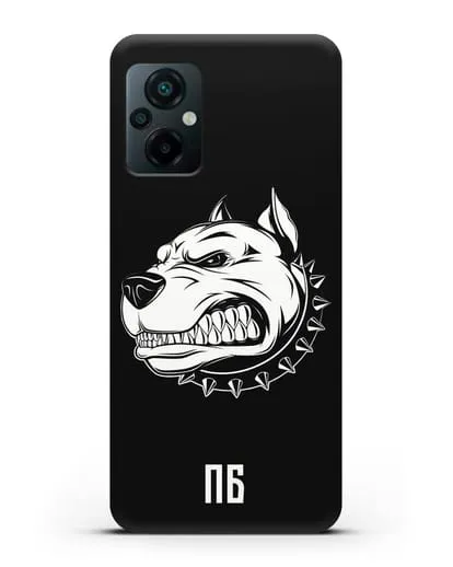 Чехол Питбуль с инициалами, фамилией силиконовый для Xiaomi Poco M5