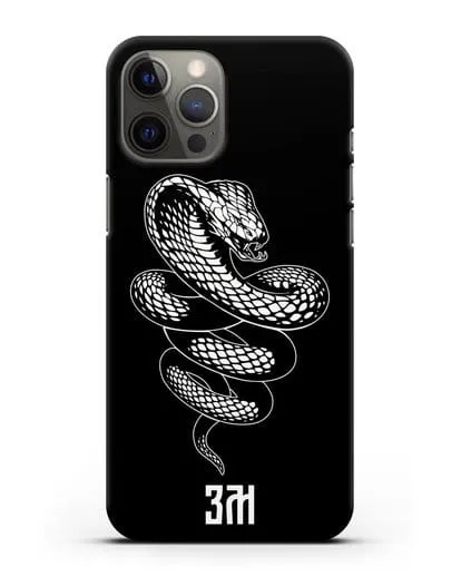 Чехол Кобра с инициалами, фамилией силиконовый для iPhone 12 Pro Max